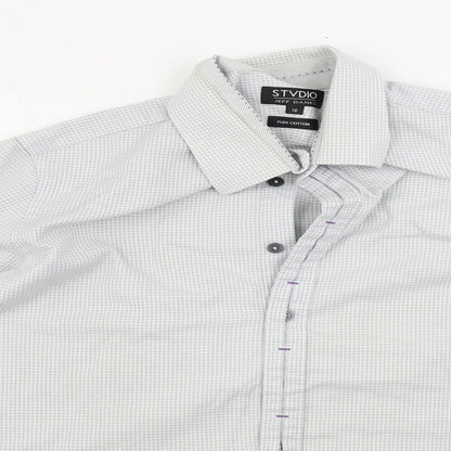 STVDIO  Mens Grey    Button-Up Size 16