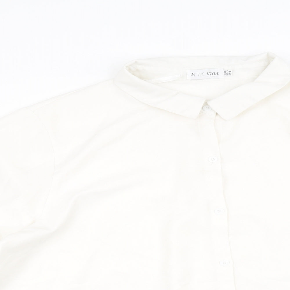 Womens UK Size 20 In the Style White Basic Button-Up