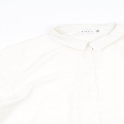 Womens UK Size 20 In the Style White Basic Button-Up