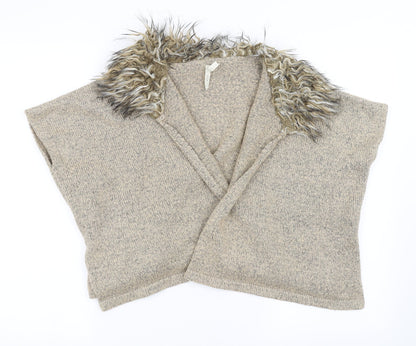 Preworn Girls Beige   Cardigan Jumper Size 7-8 Years