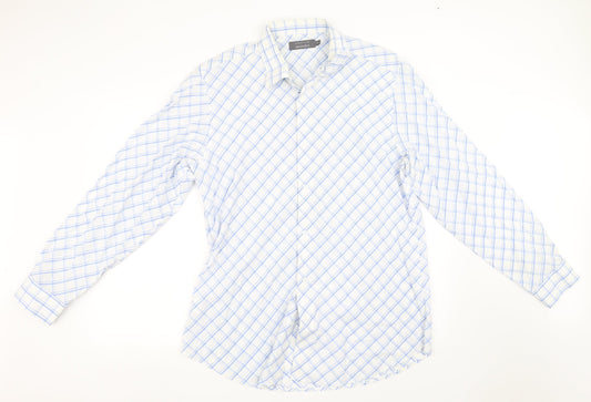 armando Mens White Check   Button-Up Size XL