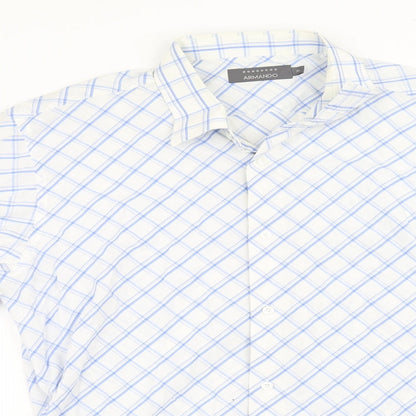 armando Mens White Check   Button-Up Size XL