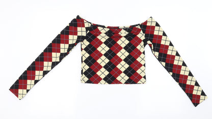 SheIn Womens Red Check  Cropped Tank Size M