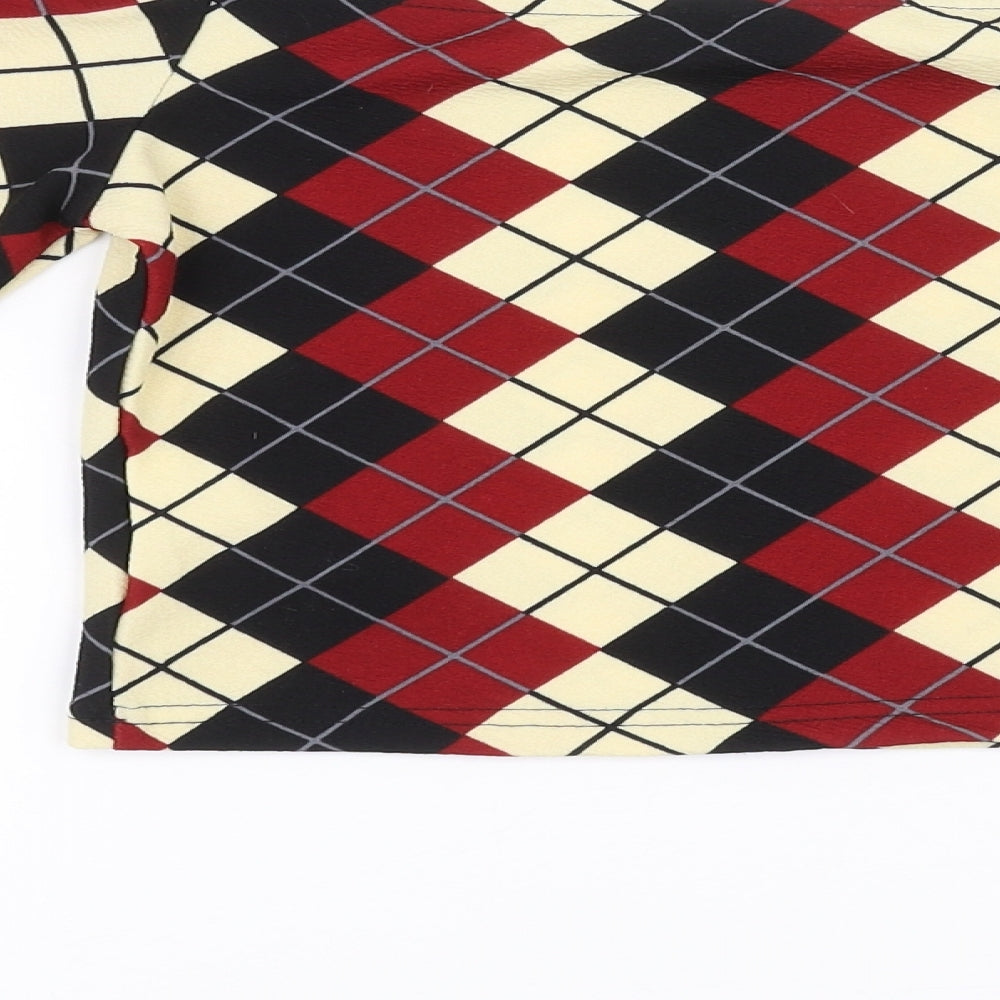 SheIn Womens Red Check  Cropped Tank Size M