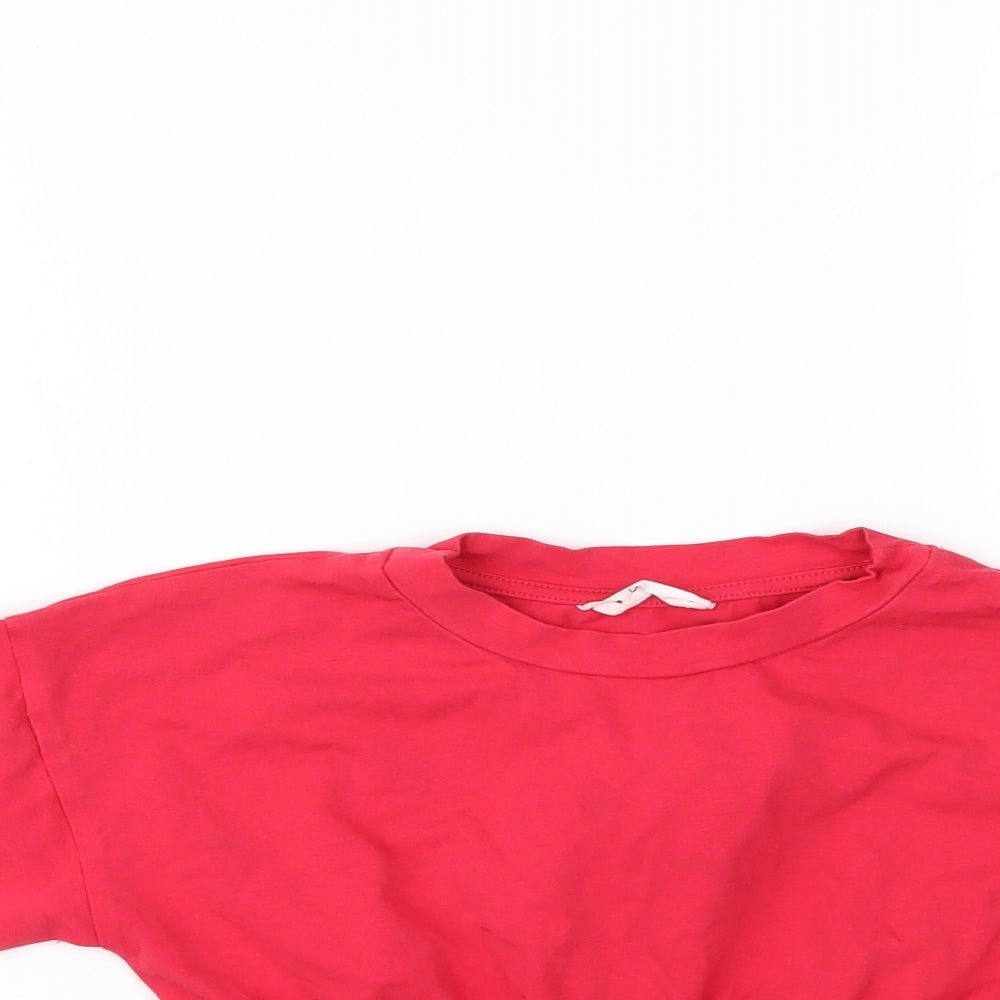 Close-up detail of Matalan girls’ red blouse, size 9, years