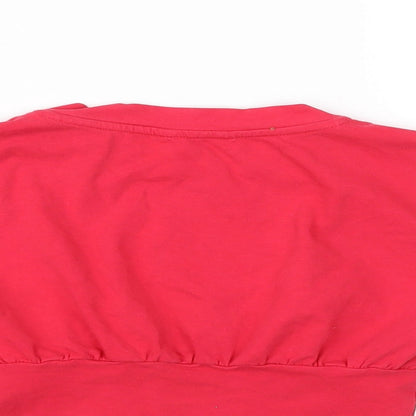 Brand and care label for Matalan girls’ red blouse, size 9, years