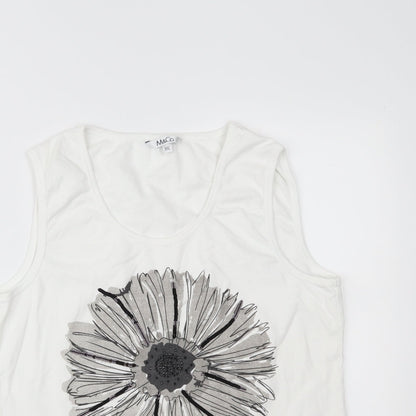 Womens UK Size 2XL M&Co White Camisole Tank