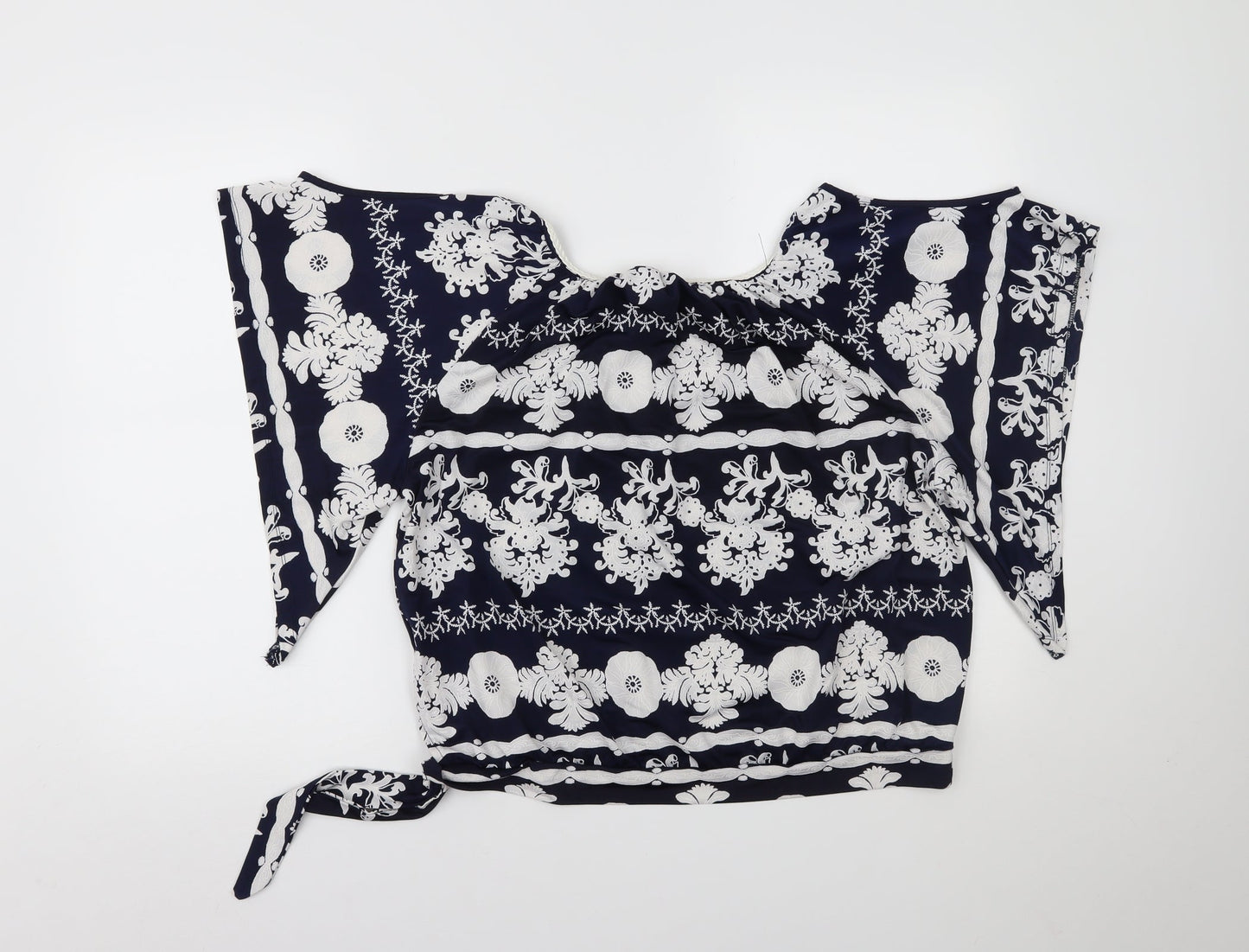 Quiz Womens Blue Paisley  Basic Blouse Size 10