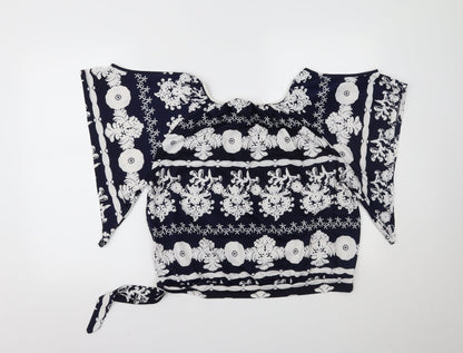 Quiz Womens Blue Paisley  Basic Blouse Size 10