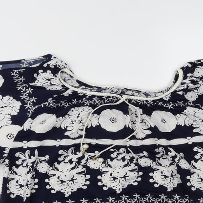 Quiz Womens Blue Paisley  Basic Blouse Size 10