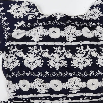 Quiz Womens Blue Paisley  Basic Blouse Size 10