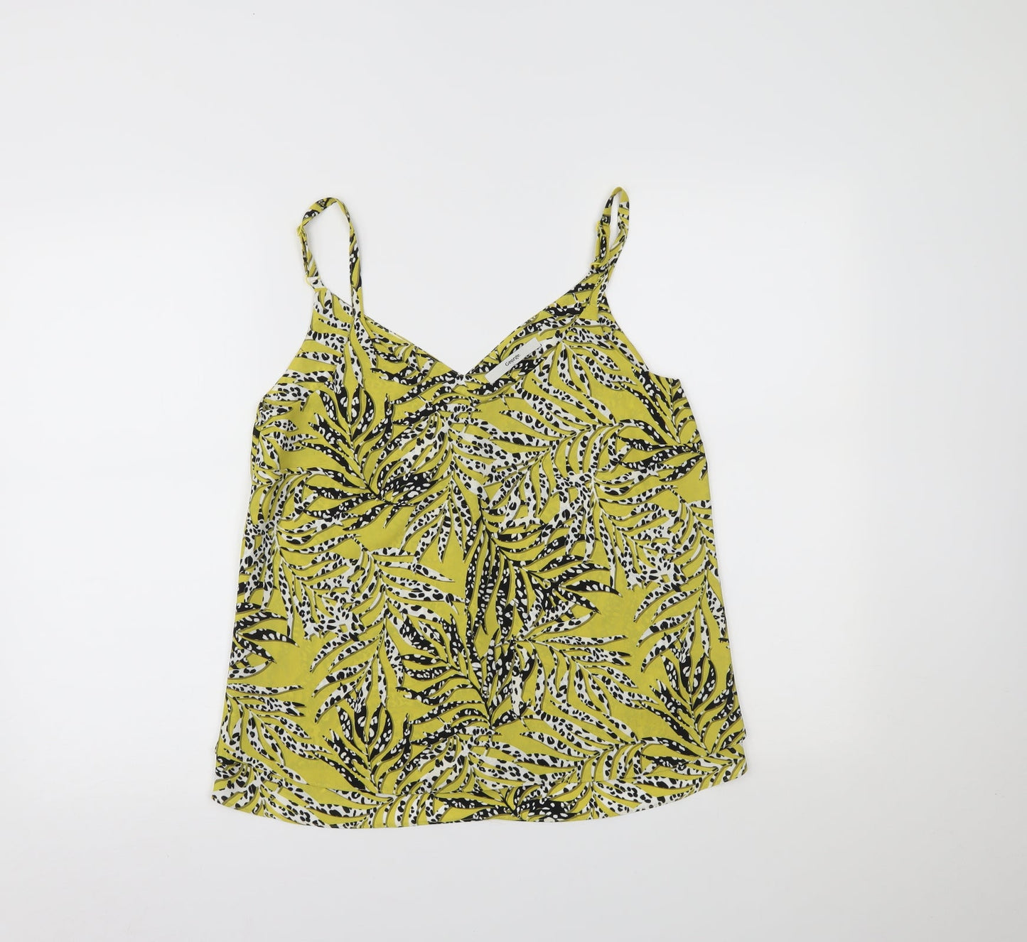 George Womens Yellow Animal Print  Basic Tank Size 8