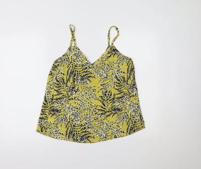 George Womens Yellow Animal Print  Basic Tank Size 8