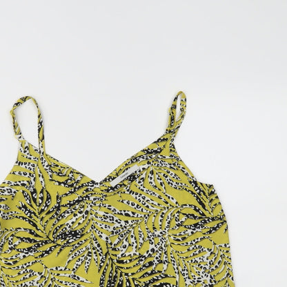 George Womens Yellow Animal Print  Basic Tank Size 8