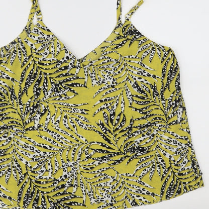 George Womens Yellow Animal Print  Basic Tank Size 8