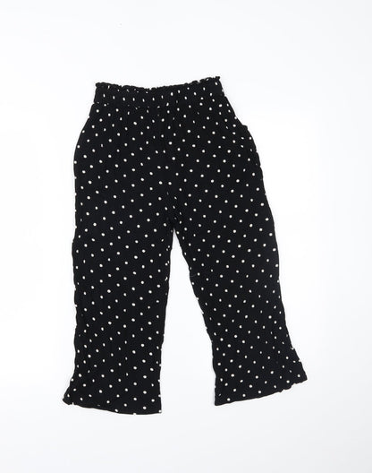 NEXT Girls Black Polka Dot  Cropped Trousers Size 9 Years