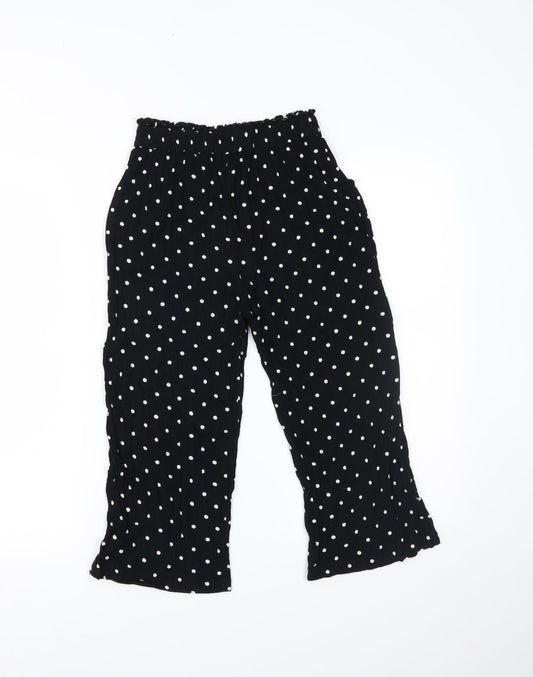 NEXT Girls Black Polka Dot  Cropped Trousers Size 9 Years