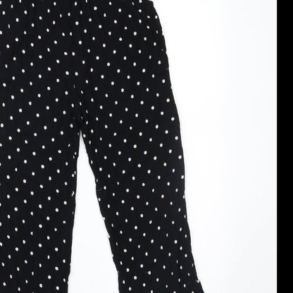 NEXT Girls Black Polka Dot  Cropped Trousers Size 9 Years