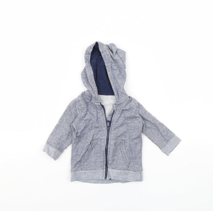 Additional front view of George boys’ blue jacket, size 0-3, months