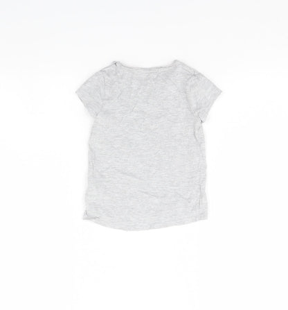 Back view of F&F girls’ grey basic t-shirt, size 2, years