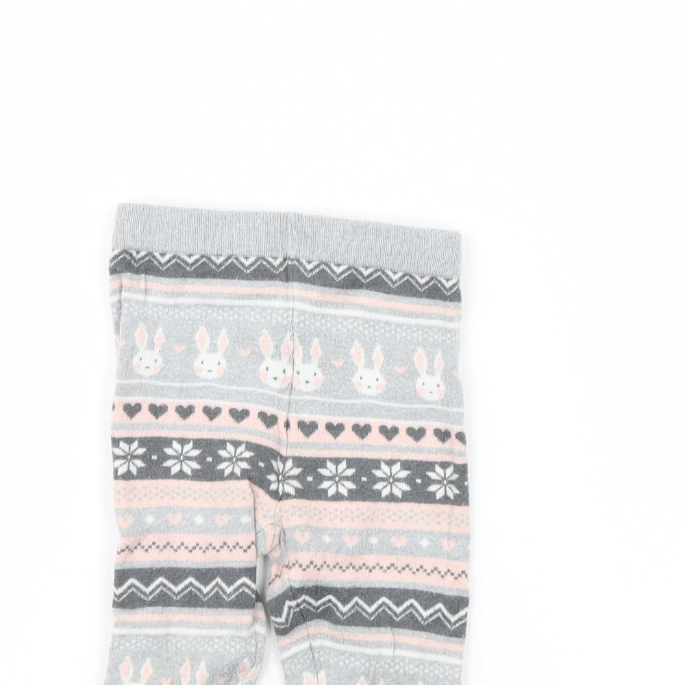 Primark Girls Grey Striped  Capri Trousers Size 2 Years - Rabbit