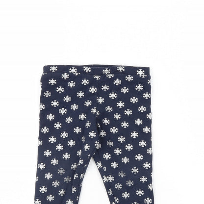 Primark Girls Blue Spotted  Capri Trousers Size 2 Years - Christmas Snow Flake