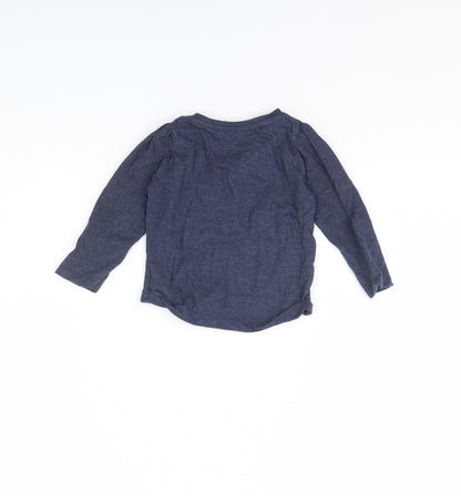 Young Dimension Girls Blue   Basic T-Shirt Size 9-12 Months  - Happy