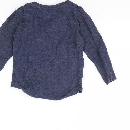 Young Dimension Girls Blue   Basic T-Shirt Size 9-12 Months  - Happy