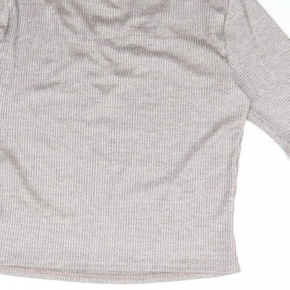 Womens UK Size 12 New Look Pink Cropped Blouse