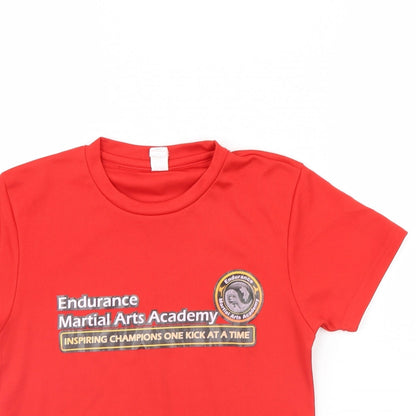 Preworn Boys Red   Basic T-Shirt Size 7 Years  - martial arts