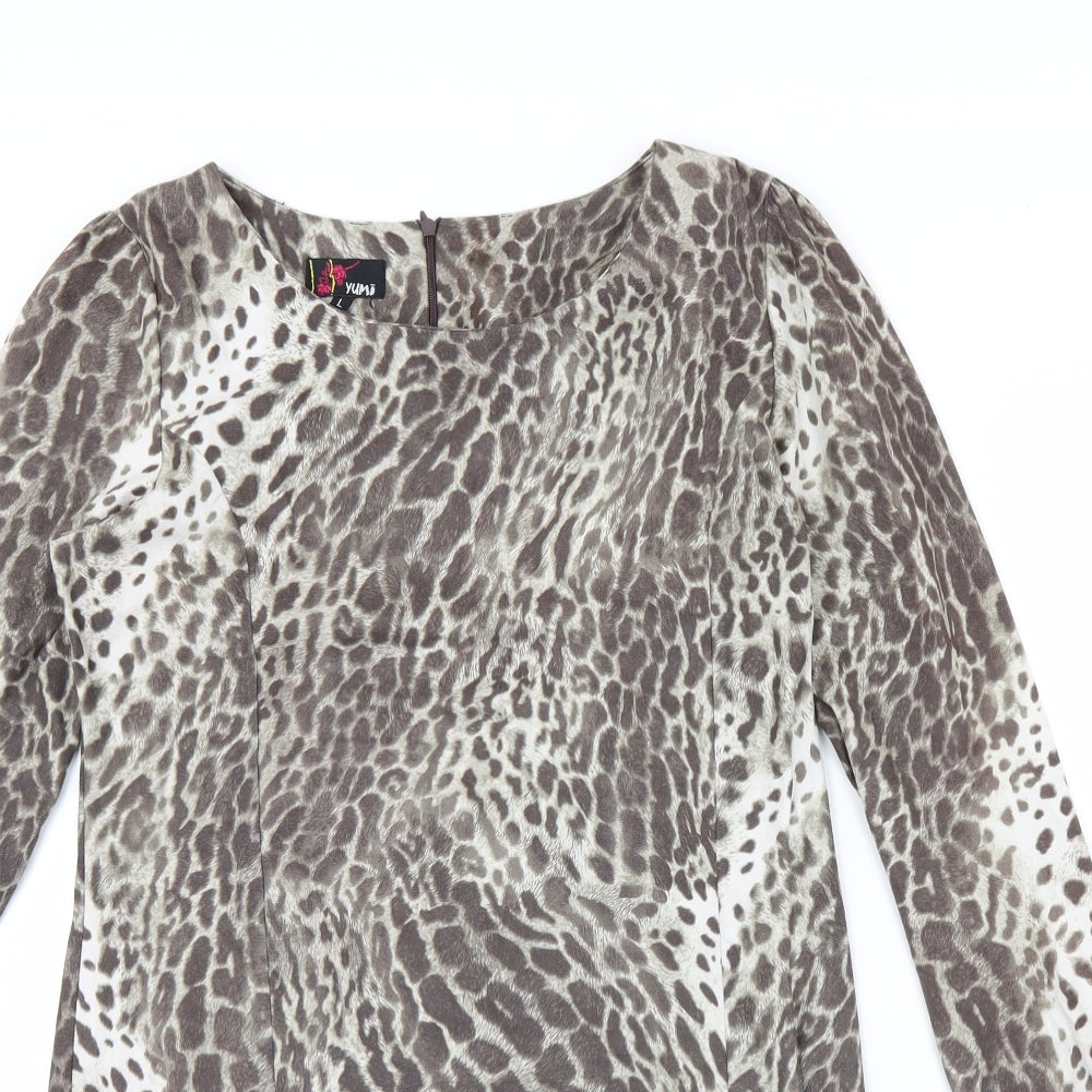 yummy  Womens Brown Animal Print  Mini  Size L