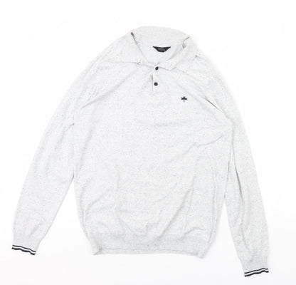 Easy Mens Grey   Henley Jumper Size M