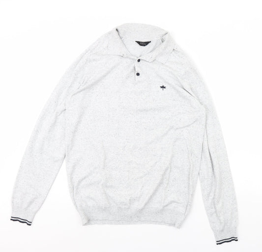 Easy Mens Grey   Henley Jumper Size M