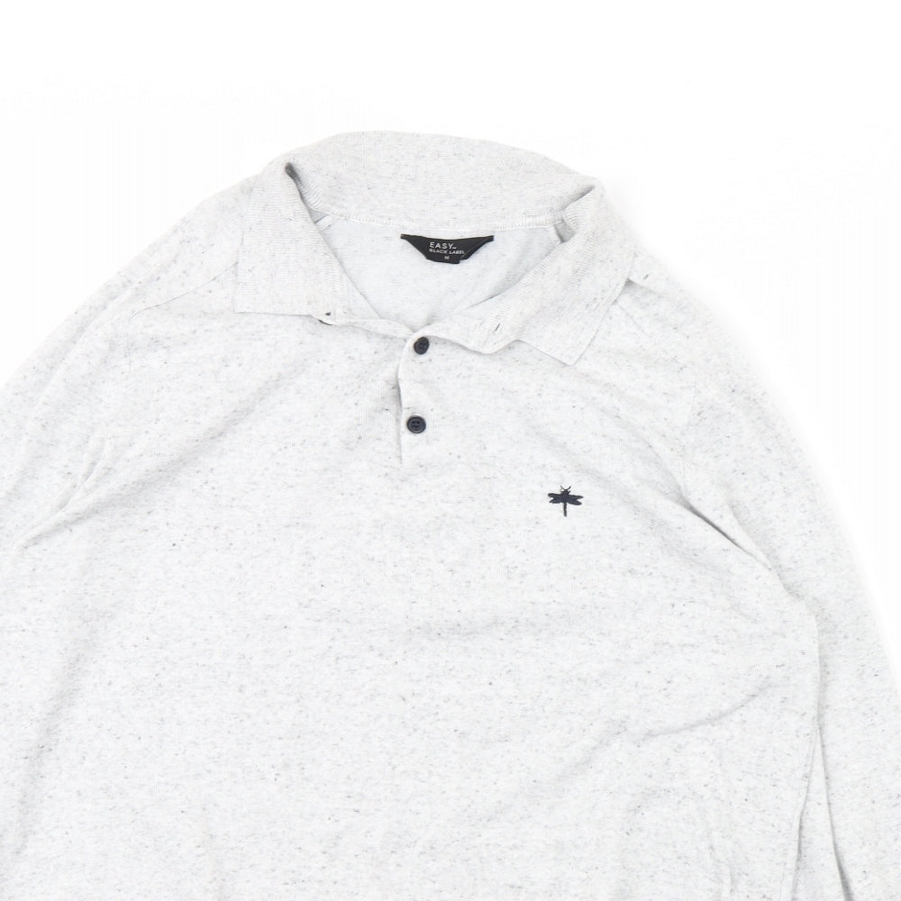 Easy Mens Grey   Henley Jumper Size M