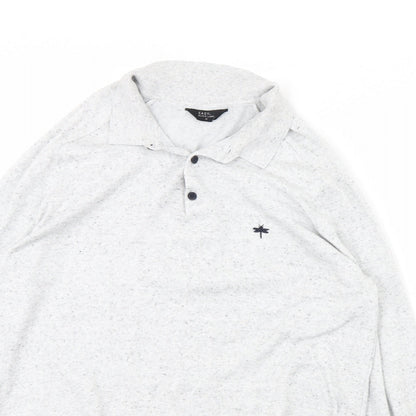 Easy Mens Grey   Henley Jumper Size M