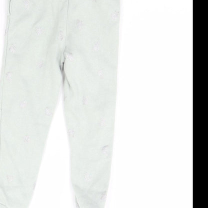 H&M Girls Green Animal Print  Jogger Trousers Size 2 Years