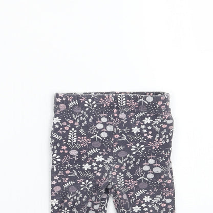 George Girls Grey Floral  Capri Leggings Size 3-6 Months
