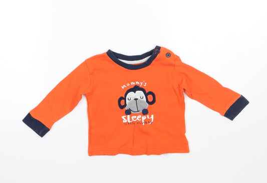 Primark Boys Orange   Basic T-Shirt Size 3-6 Months