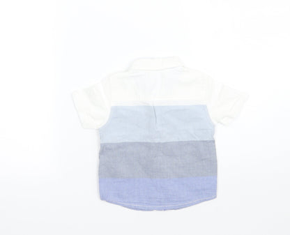 F&F Boys Blue Striped  Basic Button-Up Size 3-6 Months