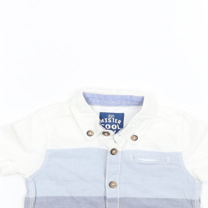 F&F Boys Blue Striped  Basic Button-Up Size 3-6 Months