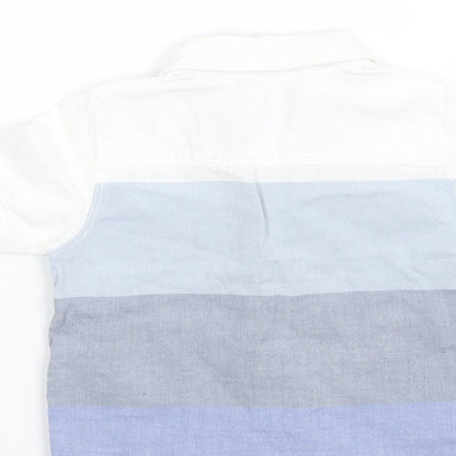 F&F Boys Blue Striped  Basic Button-Up Size 3-6 Months