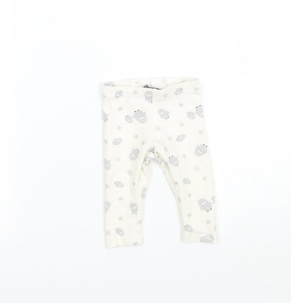 Primark Girls White   Capri Leggings Size 3-6 Months