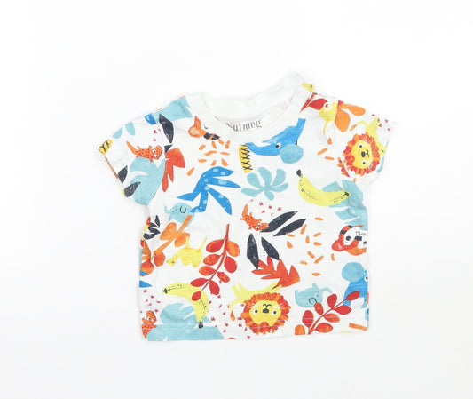 Nutmeg Girls White   Basic T-Shirt Size 3-6 Months