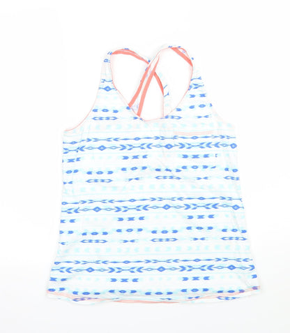 TU Womens White Geometric  Basic Tank Size 12