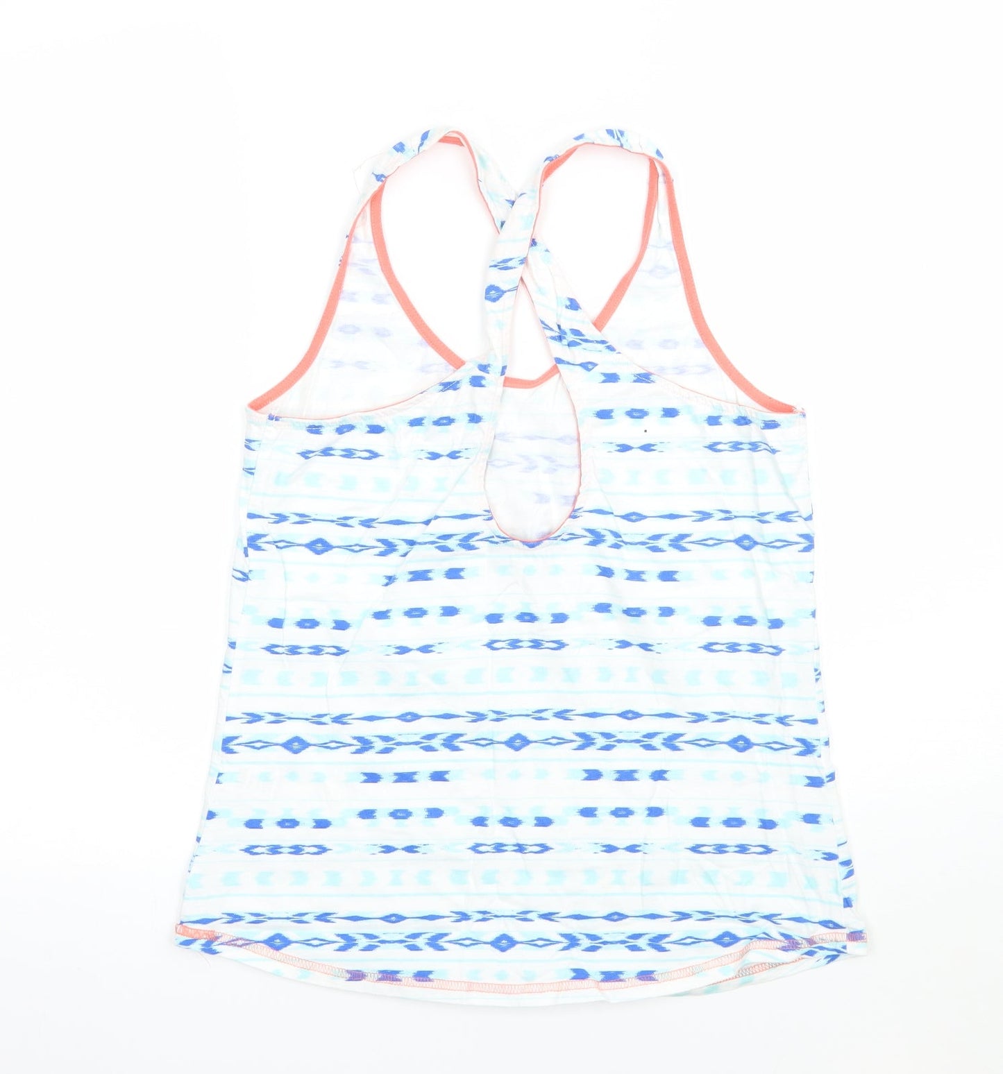 TU Womens White Geometric  Basic Tank Size 12