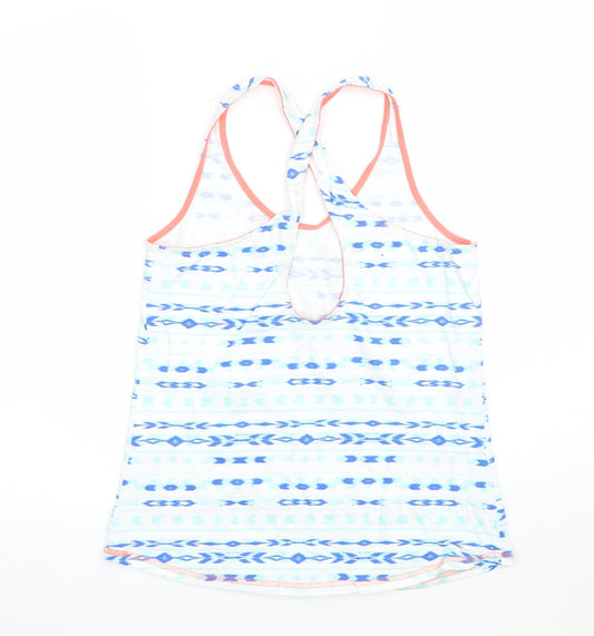 TU Womens White Geometric  Basic Tank Size 12
