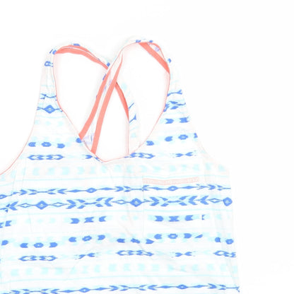 TU Womens White Geometric  Basic Tank Size 12