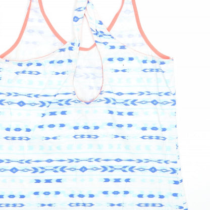 TU Womens White Geometric  Basic Tank Size 12