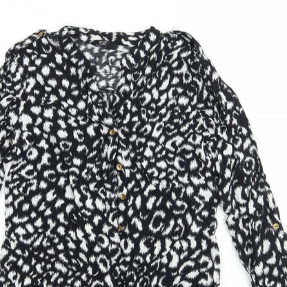 F&F Womens Beige Animal Print  Basic Blouse Size 6