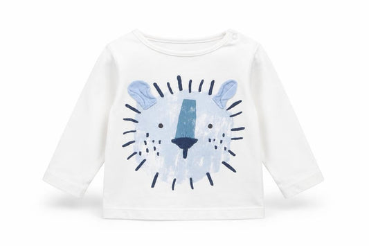Front view of Next Baby White Basic T-Shirt, size 3-6, Months
